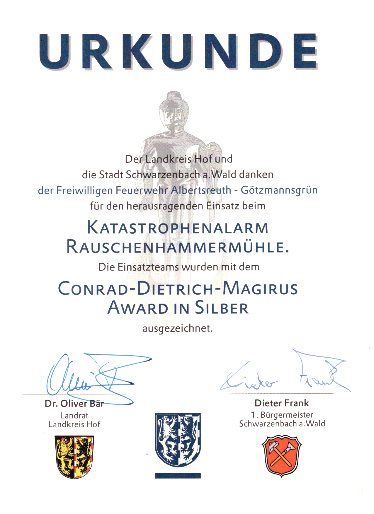 Feuerwehr-Oscar in Silber